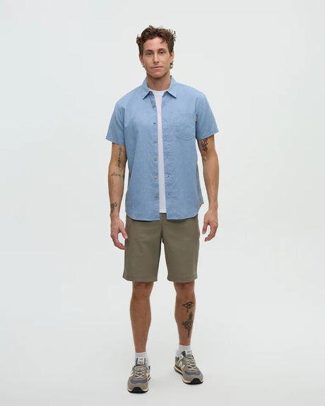 tentree Men's Small Tree Mancos Shirt - Lakeside/Tree