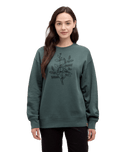 tentree Women's Autumn Flora Crew Sweater - Pine Green