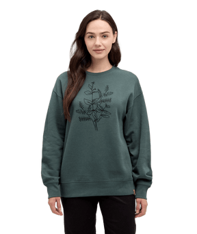 tentree Women's Autumn Flora Crew Sweater - Pine Green