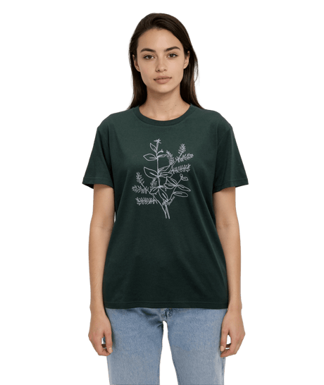 tentree Women's Autumn Flora T-Shirt - Dark Forest