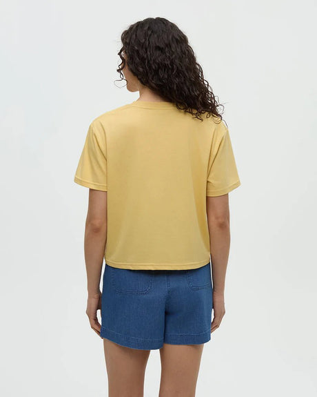 tentree Women's Floral Crop T-Shirt - Dusk Yellow