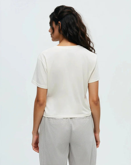 tentree Women's Floral Crop T-Shirt - Undyed
