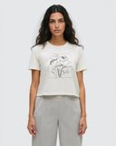 tentree Women's Floral Crop T-Shirt - Undyed