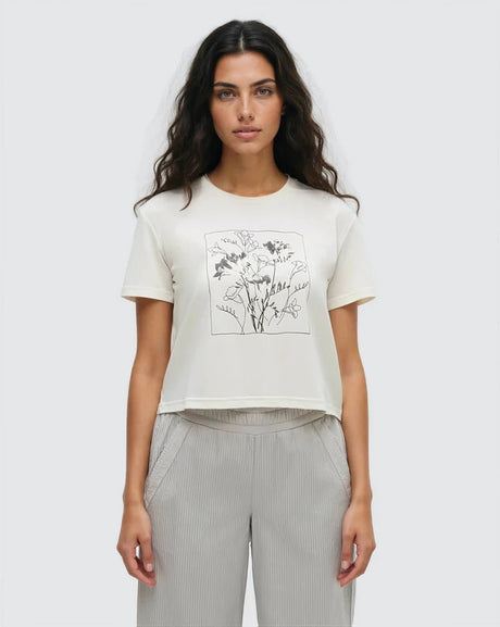tentree Women's Floral Crop T-Shirt - A&M Clothing & Shoes