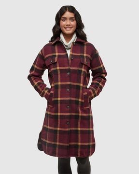 tentree Women's Livingston Jacket - Burgundy/Camel
