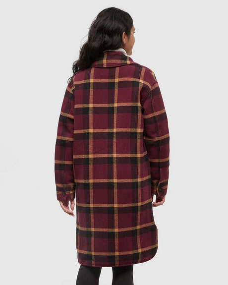 tentree Women's Livingston Jacket - Burgundy/Camel