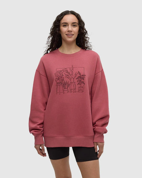 tentree Women's Plant Club Relaxed Crew Sweater - A&M Clothing & Shoes Westlock