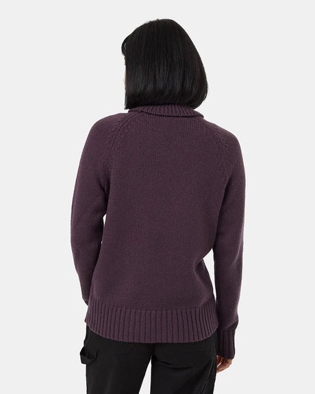 tentree Women's Wool Turtleneck Sweater - Plum
