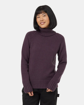tentree Women's Wool Turtleneck Sweater - Plum