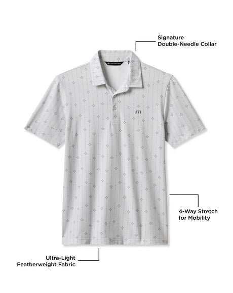 TravisMathew Men's Featherweight Deco Polo - Light Grey