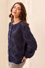 Tribal Women's Long Sleeve Button Front Blouse
