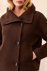 Tribal Women's Lofty Knit Funnel Neck Button Front Jacket