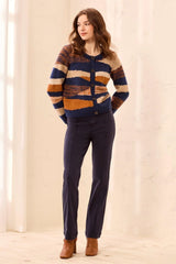 Tribal Women's Long Sleeve Crew Neck Sweater Cardigan