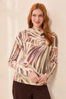 Tribal Women's Soft Knit Funnel Neck Long Sleeve Top