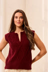 Tribal Women's Split Crew Neck Sweater Vest