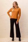 Tribal Women's Soft Viscose Long Sleeve Button Cuff Knit Top