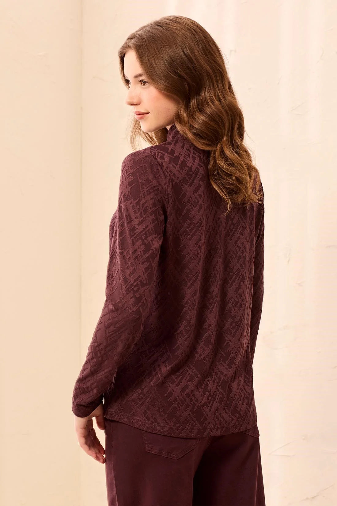 Tribal Women's Long Sleeve Mock Neck Top