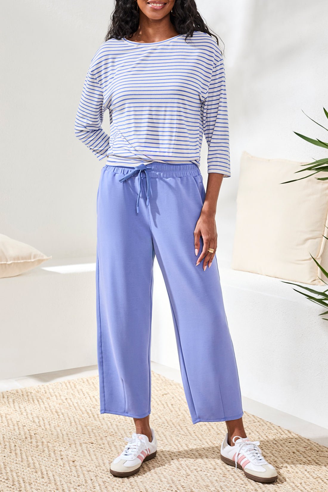 Tribal Women's 3/4 Sleeve Boat Neck Knot Top - A&M Clothing & Shoes