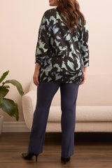 Tribal Women's 3/4 Sleeve Crew Neck Sweater Plus - A&M Clothing & Shoes