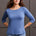 Tribal Women's 3/4 Sleeve Crew Neck Top - Blue Jay