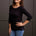 Tribal Women's 3/4 Sleeve Crew Neck Top - Black