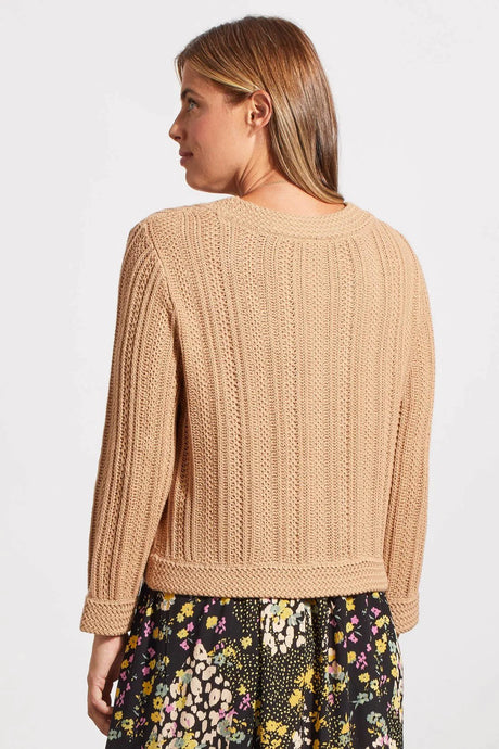Tribal Women's 3/4 Sleeve Sweater - Dune