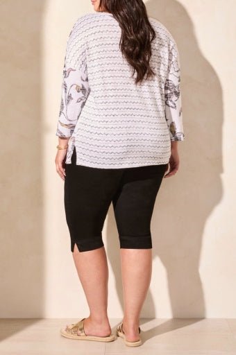 Tribal Women's 3/4 Sleeve V Neck Top Plus - Cocomilk