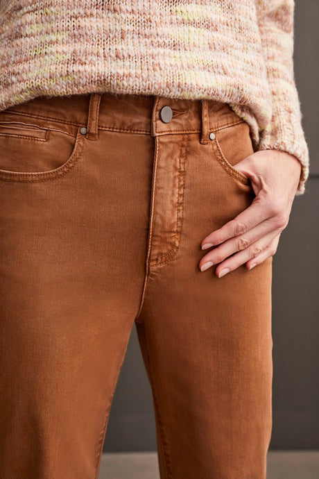 Tribal Women's 5-Pocket Fly Front Pant - Walnut