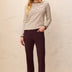 Tribal Women's 5-Pocket Pull On Ankle Pants - Plum Fudge
