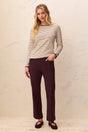 Tribal Women's 5-Pocket Pull On Ankle Pants - Plum Fudge