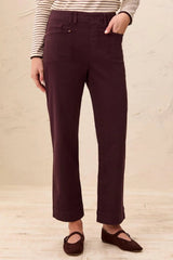 Tribal Women's 5-Pocket Pull On Ankle Pants - Plum Fudge