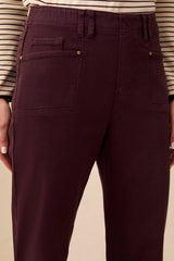 Tribal Women's 5-Pocket Pull On Ankle Pants - Plum Fudge