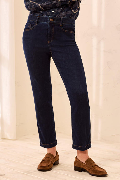 Tribal Women's Audrey Boundless Stretch Straight Crop Jeans - Darknight