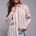 Tribal Women's Blue Thread Drop Shoulder Collared Blouse - Antique White