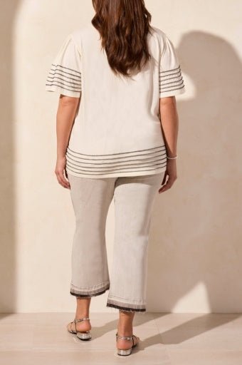 Tribal Women's Boat Neck Top Plus - Cocoblack