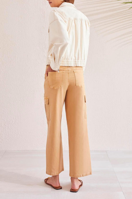 Tribal Women's Brooke Hugging Wide Jeans - Caramel