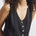 Tribal Women's Button Front Vest - Black