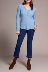 Tribal Women's Button Henley Top - A&M Clothing & Shoes