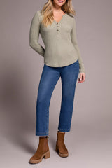 Tribal Women's Button Henley Top - A&M Clothing & Shoes