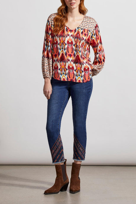 Tribal Women's Combo Print Blouse - A&M Clothing & Shoes - Westlock