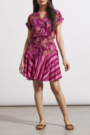 Tribal Women's Combo Print Dress - Daiquiri