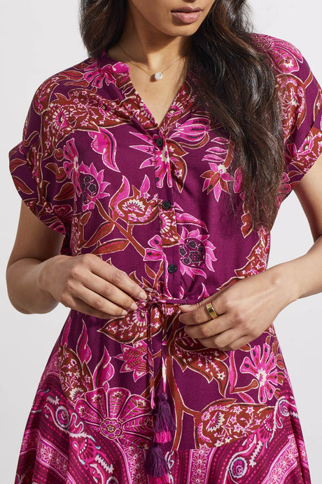 Tribal Women's Combo Print Dress - Daiquiri