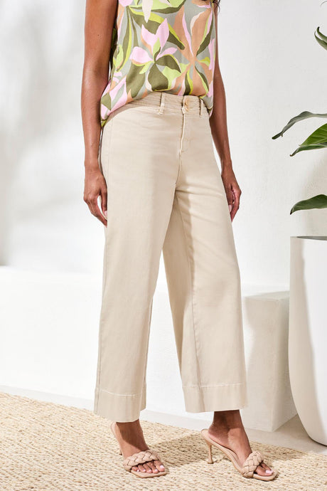 Tribal Women's Comfort Stretch High Rise Palazzo Pants - Canvas