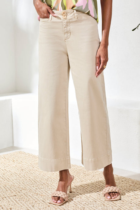 Tribal Women's Comfort Stretch High Rise Palazzo Pants - Canvas