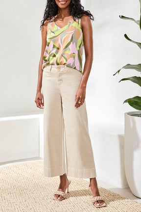 Tribal Women's Comfort Stretch High Rise Palazzo Pants - Canvas