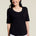 Tribal Women's Cotton Scoop Neck Top - Black