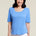 Tribal Women's Cotton Scoop Neck Top - Blue