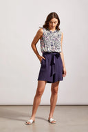 Tribal Women's Crinkle Cotton Shorts - Nautical
