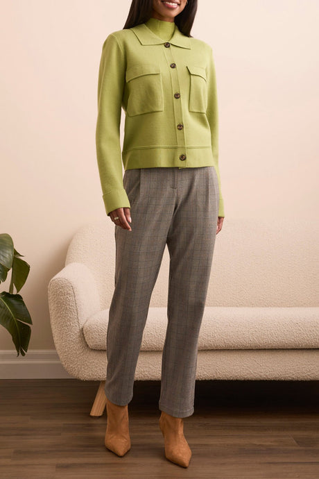 Tribal Women's Double Knit Collared Sweater Cardigan - A&M Clothing & Shoes - Westlock