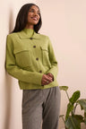 Tribal Women's Double Knit Collared Sweater Cardigan - A&M Clothing & Shoes - Westlock